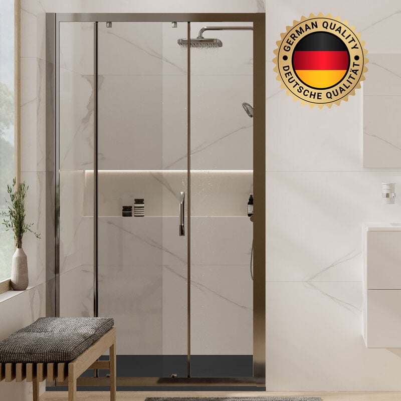 Pack : Porte coulissante 120cm + Receveur Satalek 120x90cm Noir (Huppe1-12090BL) - Hüppe