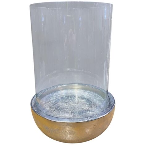 Hurricane Candle Holder - Nickel Plated - L25 x W25 x H32 cm