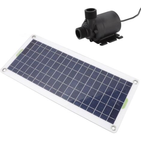 HURRISE Kit de Pompe à Eau Solaire 30W pour Fontaine de Jardin et Étang