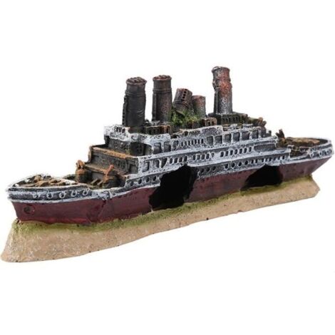 HURRISE Ornement de décoration Ornement de Navire de Bateau Épave Titanic Perdu Décoration d\'aquarium