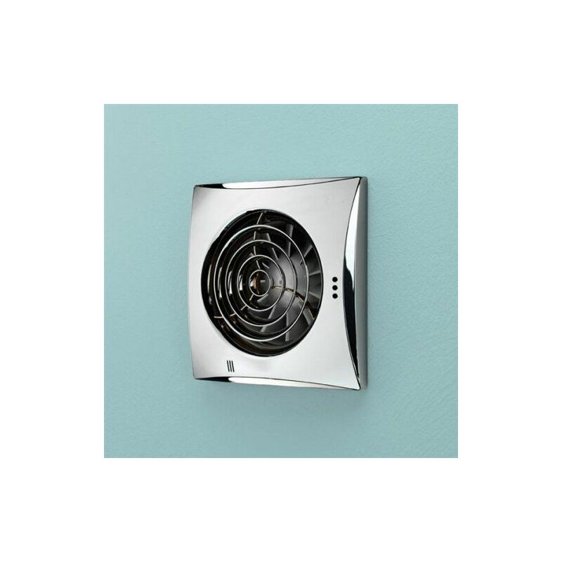 Hush Wall Mounted Bathroom Fan With Timer And Humidity Sensor - Chrome - 33200 - Chrome - HIB