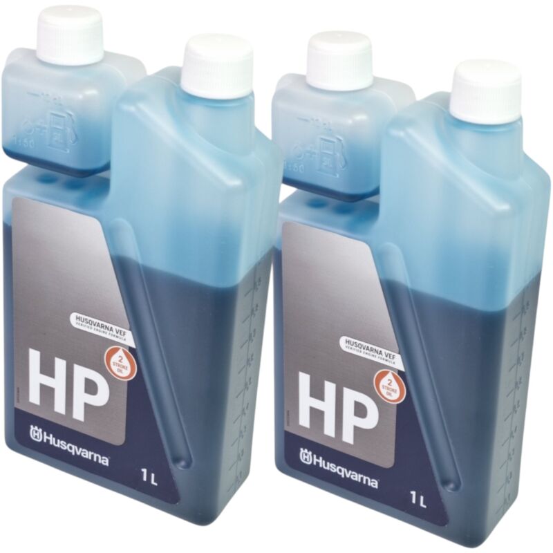 2x hp huile deux temps 1 litre ( 2x 587808511 ) - 2 Stroke Oil - réduction de l'usure grâce à des additifs spéciaux - Husqvarna