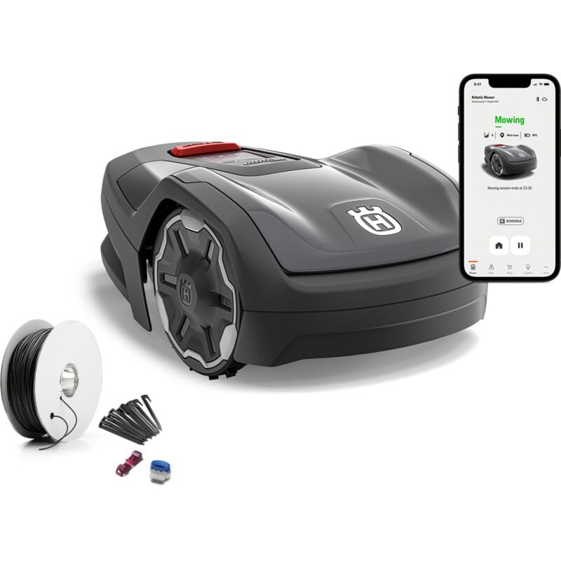 Tondeuse robot Husqvarna Aspire R4 pour 400 m², robot tondeuse sur batterie, contrôle via l'application Connect (incl. commande vocale, wifi,