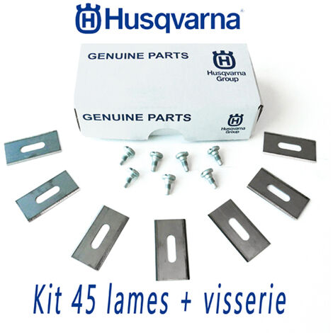 Husqvarna – Jeu de 45 lames Endurance pour tondeuse robot – Durée de vie 2x supérieure – Lame pivotante à retournement automatique – Compatible modèles 105 à 550