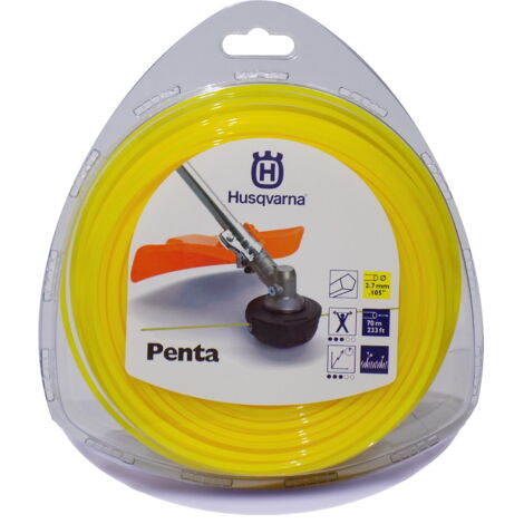 Husqvarna Trimmerfaden Penta Rolle 2,7 mm 70 Meter Gelb