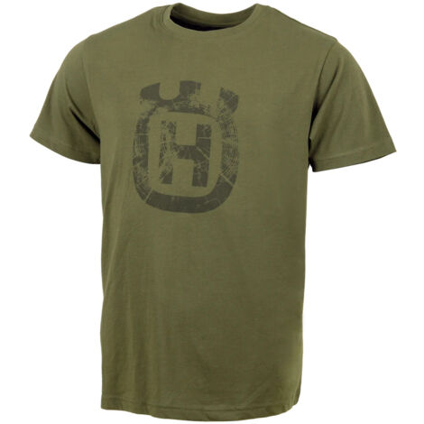 Husqvarna Xplorer - T-shirt Unisex Maniche Corte Verde con Stampa Corona Husqvarna  Taglia: M