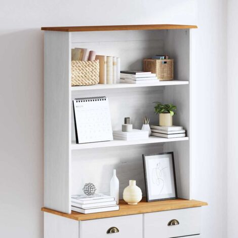 Hutch ASKIM Weiß 91 x 30 x 104 cm Massivholz Kiefer vidaXL
