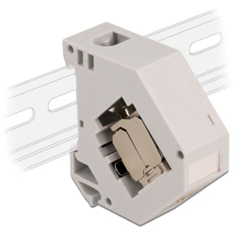 Hutschienenadapter avec Keystone-Modul RJ-45 Cat.6a LSA Verwendung: Embout eines Patchkabels an einer 35mm Hutschiene