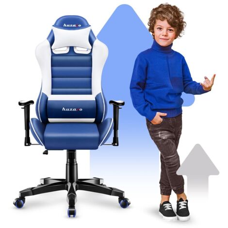 huzaro "Ranger" 6.0 Kinderstuhl Gaming Stuhl Bürostuhl Schreibtischstuhl Verstellbare Armlehnen Ergonomisches Design Nackenkissen Lendenkissen Blau