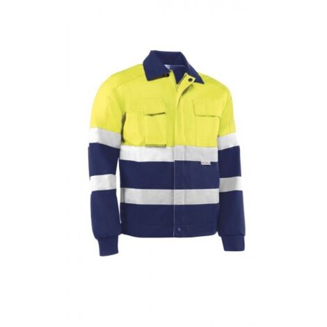 HV746BC/3XL CHAQUETA MULTIBOLSILLOS 60% ALGUANTE / 40% POL. 240 GR./M². BANDAS REFLECTANTES. - JUBA