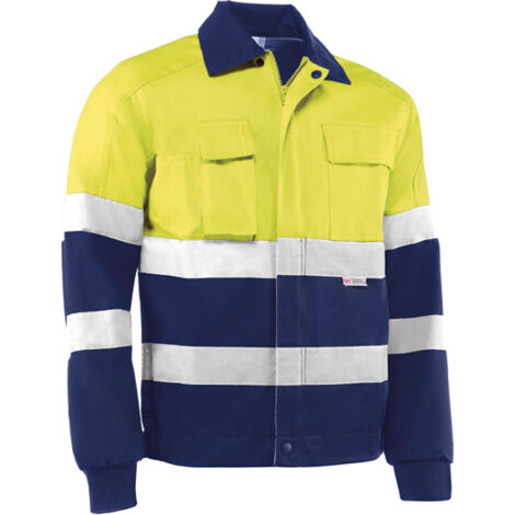 HV746BC/L CHAQUETA MULTIBOLSILLOS 60% ALGUANTE / 40% POL. 240 GR./M². BANDAS REFLECTANTES. - JUBA