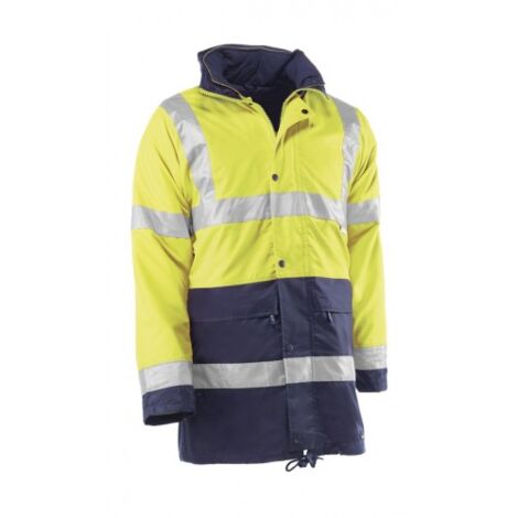HV780/3XL PARKA DESMONTABLE 100% POL. OXFORD/PU BANDAS REFLECTANTES 3M. AMARILLO FLUO - JUBA
