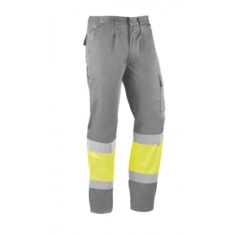 HV816/XL PANTALON MULTIBOLSILLOS 65% POL./35% ALGUANTE DE 235 GR./MÂ². BANDAS REFLECTANTE - JUBA
