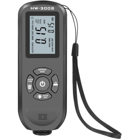 HW-300S Schichtdickenmessgerät: Hochpräzises digitales Lackfilmdickenmessgerät mit hintergrundbeleuchtetem LCD-Bildschirm.