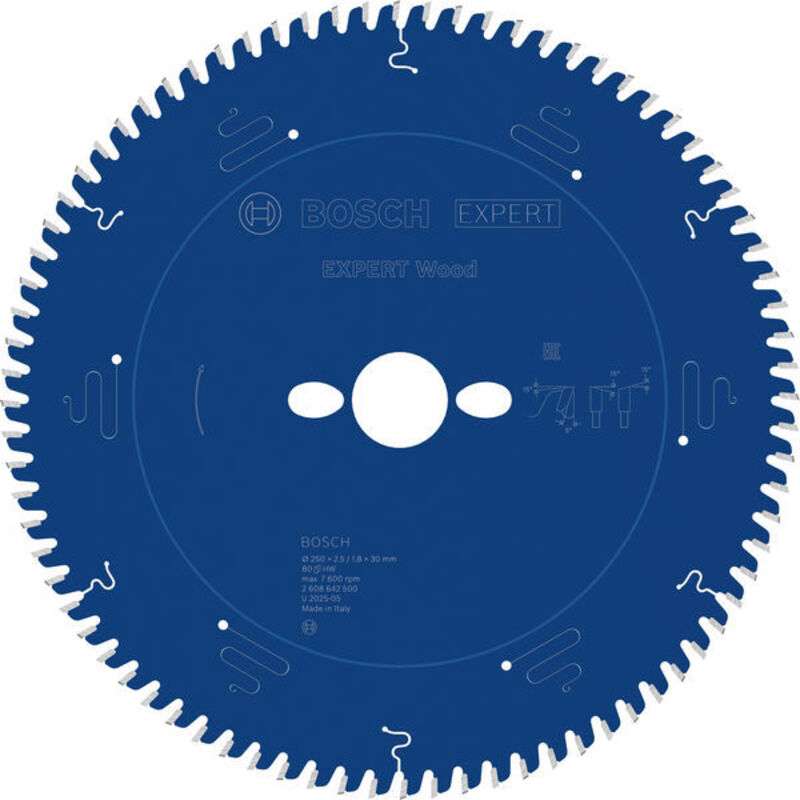 Bosch EXPERT Wood Circular Saw Blade 250 x 2.5/1.8 x 30 mm T80 2608642500