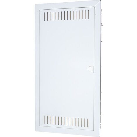 HW/Unterputz-Kommunikationsverteiler 3-reihig mit Montageplatte und 3-fach Steckdose F-Tronic