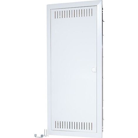 HW/Unterputz-Kommunikationsverteiler 4-reihig mit Montageplatte und 3-fach Steckdose F-Tronic