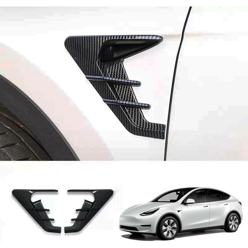 HW4.0 Coque de protection pour caméra latérale pour Tesla Model Y 2024, coque de clignotants pour modèle Y avec HW4.0 (modèle Y, motif en fibre de