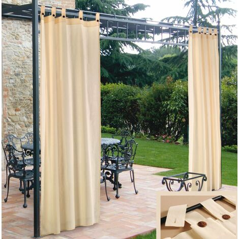 Hy -Repellent Pavillon Vorhang mit Passanten -von Polyester Brestere 160x270 cm Beige