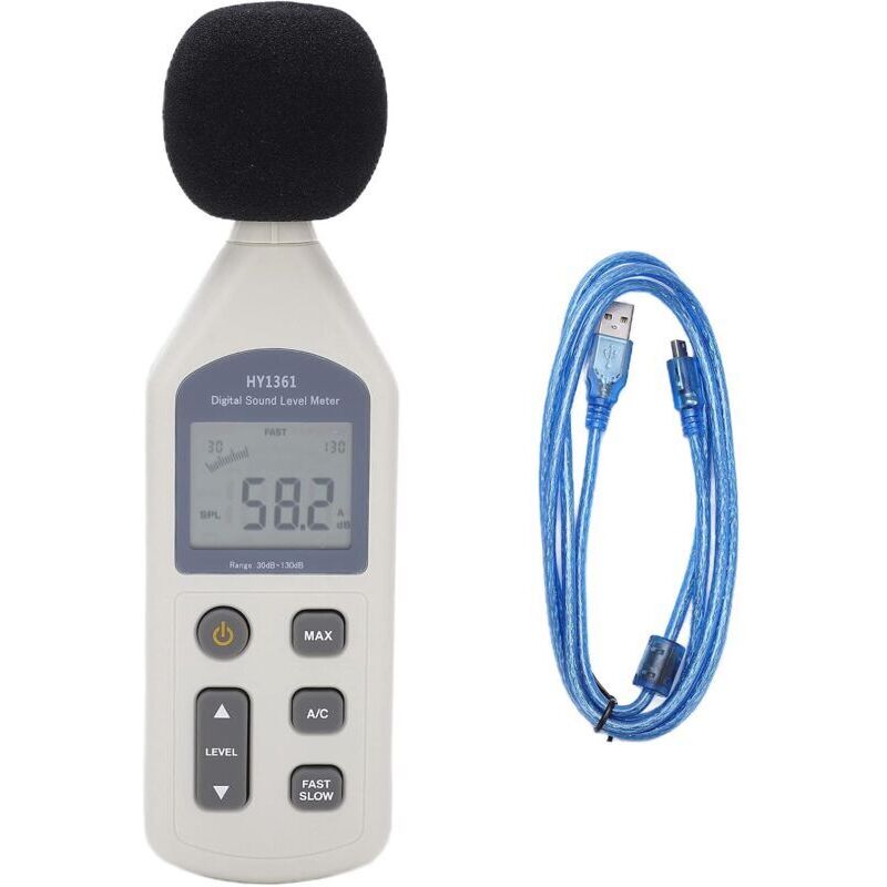 HY‑1361 Sonomètre Numérique Écran lcd Portable Moniteur de Décibels usb Enregistreur de Bruit Double Sortie de Signal Analogique 30-130dBA