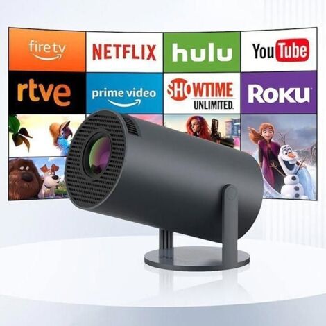 (hy300)Mini Projecteur Portable -Bluetooth Auto - Videoprojecteur Intelligent Full HD - Support 4K -Wifi 6 et BT 5.0