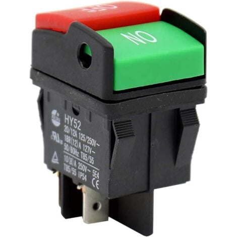 MEMKEY HY52 Sicherheitsschalter an Geräten mit zweipoligem, leichtem, industriellem 4-poligem Zubehör, Waschmaschinenwerkzeug, langlebigem elektrischem Druckknopf für mechanisches Gerät