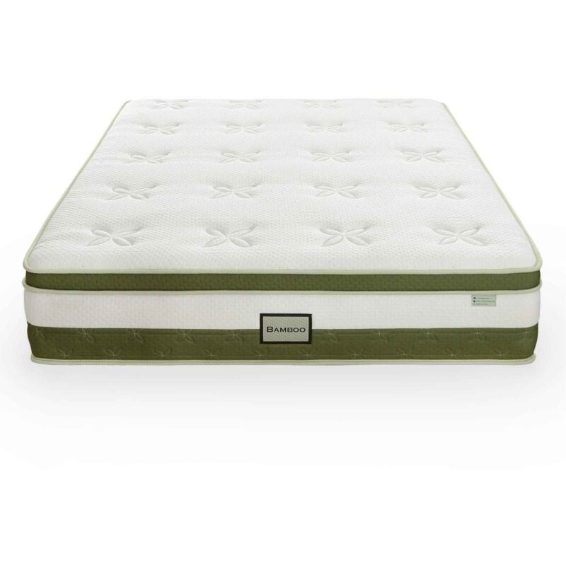 Mobilier Deco - hybrid bambou - Matelas hybride 180 x 200 épaisseur 30 cm mémoire de forme et ressorts ensachés
