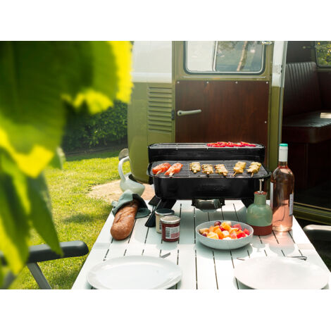 Hybrid Grill als Elektro- oder Holzkohlegrill, 44x29cm, 2000Watt