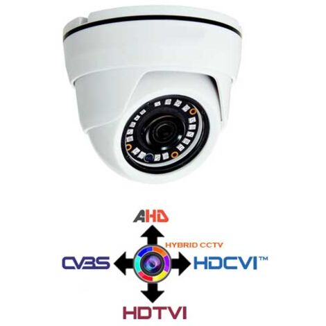 Hybridkamera Kuppel 4IN1 CCTV fest 2.8mm 1Mpx HD@720p IP20