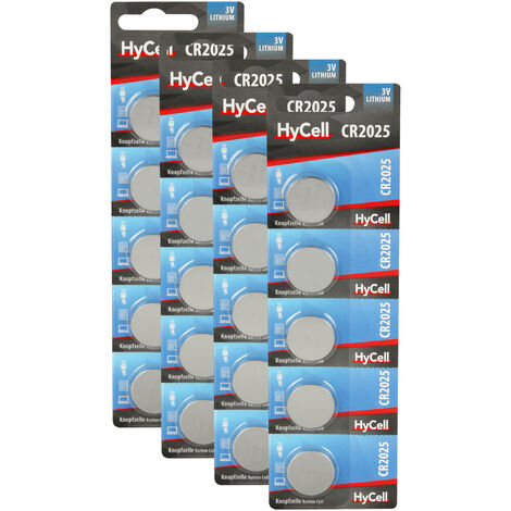 HYCELL GMBH HyCell 20er Pack Lithium Knopfzellen CR2025 3V - Knopfbatterien - 20 Stück