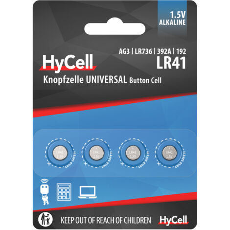 HYCELL GMBH HyCell Knopfzelle LR 41 1.5 V 4 St. 30 mAh Alkali-Mangan AG3