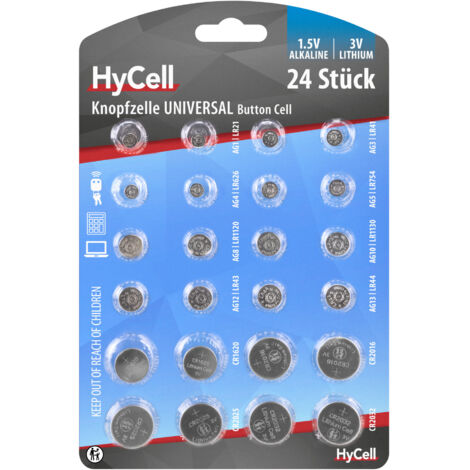 HYCELL Knopfzelle Set-24-teilig