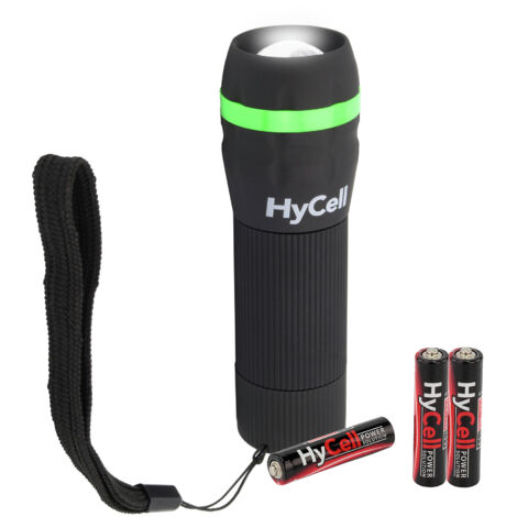 HYCELL LED-Taschenlampe Zoom, Kunststoff, 1W, 55 lm, batteriebetrieben