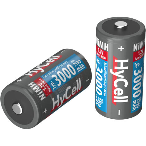 HYCELL NiMH-Baby-Akku 3000 mAh, 2 Stück