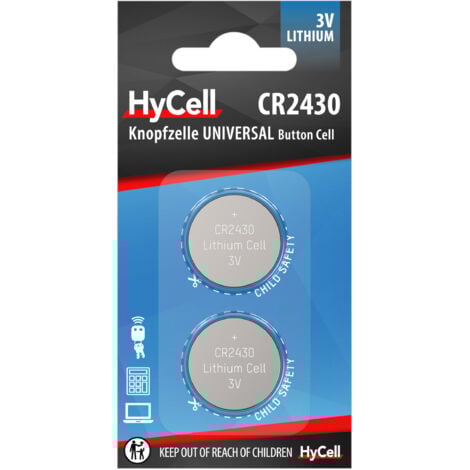 HyCell Piles bouton CR2430 3V 275 mAh (Lot de 2)