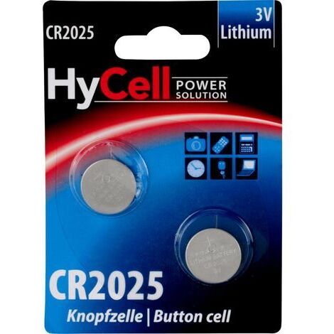 HyCell Piles bouton Lithium CR2025 3V (lot de 2)