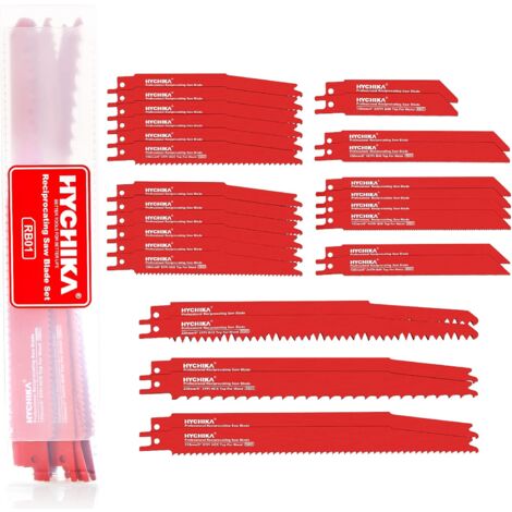 HYCHIKA Säbelsägeblätter 32PCS zum Schneiden von Metall und Holz mit Organizer Koffer