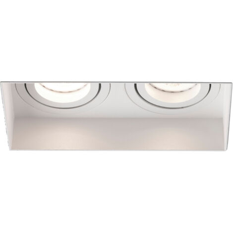 HYDE SQ 2L Empotrable blanco cuadrado orientable sin marco