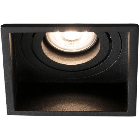 HYDE SQ Empotrable negro cuadrado orientable