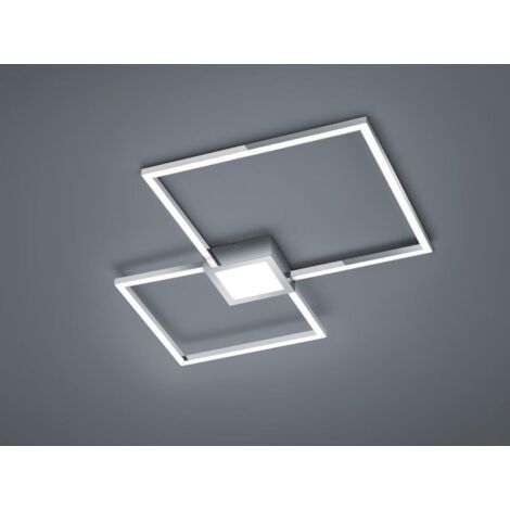 HYDRA PLAFONIERA LED CROMO DOPPIO QUADRATO+LUCE CENTRALE DIMMERABILE CON INTERR. 65CMX65CM