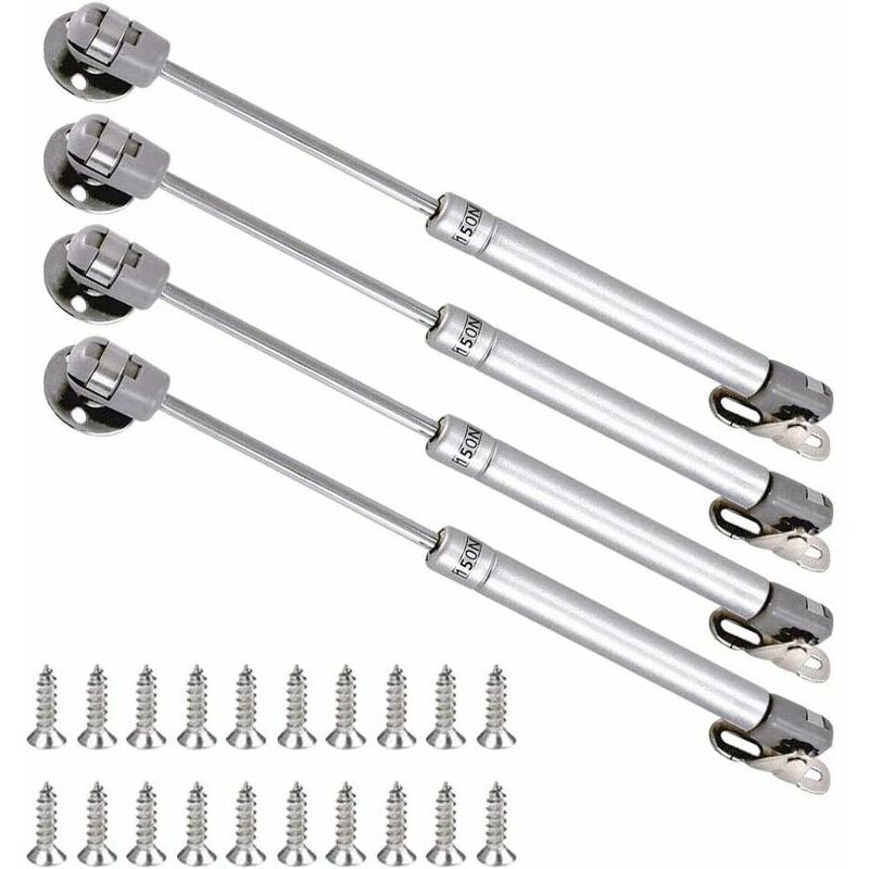 Hanbing - Hydraulic Furniture Gas Struts, Kitchen Cabinet Door Gas Spring Pneumatic Arm with Soft Opening Hinges for Lifting Door Flap Damper Set of