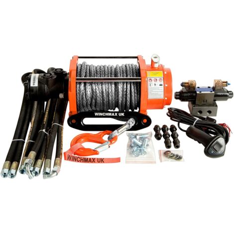 Hydraulik Winde 6804kg WINCHMAX Original Orange Winde. 25m x 12mm Dyneema. 12V Steuersystem
