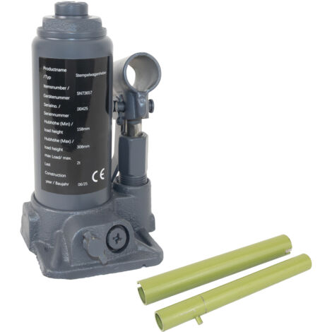 Hydraulischer Stempelwagenheber 2 t Last 158 mm - 308 mm Hubhöhe