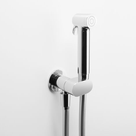 Hydrobrosse avec douchette ronde et robinet d'arrêt et flexible PVC 90 cm ARES