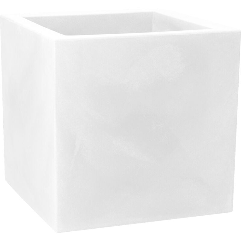 Vaso cubico resina MOMUS cm. 35 BIANCO