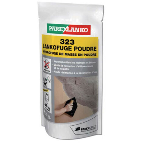 Hydrofuge à incorporer au gâchage des bétons et mortiers 323 LANKOFUGE POUDRE PAREXLANKO - 250 g
