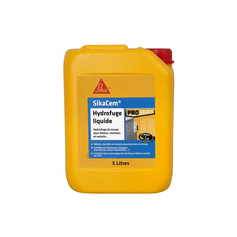 Sika - Hydrofuge de masse liquide Cem - Pour béton et mortier - 5L
