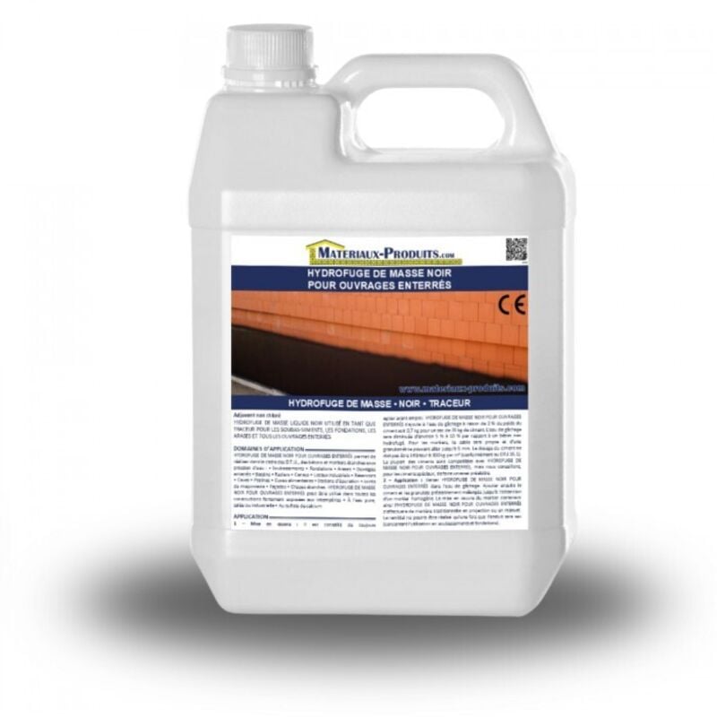 Hydrofuge de masse noir pour ouvrages enterrés - 1 l Noir Matpro