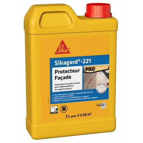 Hydrofuge incolore Sikagard-221 pour façades – 2L – Protection durable contre l'humidité – Application facile sur supports variés