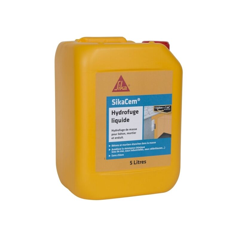 Hydrofuge liquide pour béton et mortier SIKACEM - 5 L - blanc - SIKA